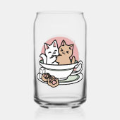 Knuffelen Katten in een kopje - Schattige theetijd Blikvorm Glas (Voorkant)