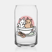 Knuffelen Katten in een kopje - Schattige theetijd Blikvorm Glas (Achterkant)