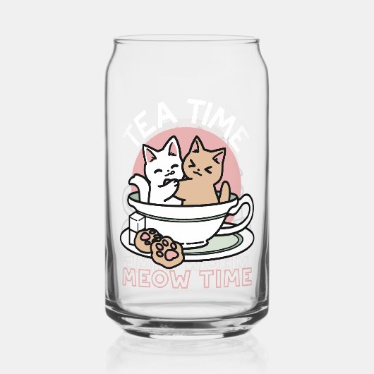 Knuffelen Katten in een kopje - Schattige theetijd Blikvorm Glas (Voorkant)