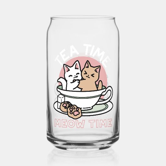 Knuffelen Katten in een kopje - Schattige theetijd Blikvorm Glas (Achterkant)