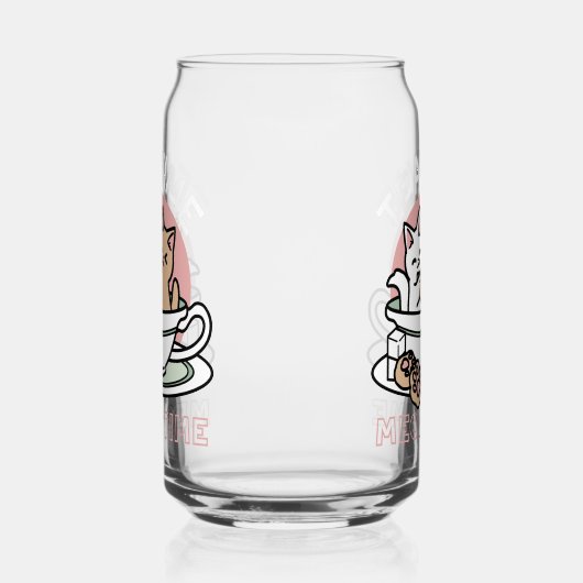 Knuffelen Katten in een kopje - Schattige theetijd Blikvorm Glas (Rechts)