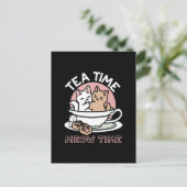 Knuffelen Katten in een kopje - Schattige theetijd Briefkaart (Staand voorkant)
