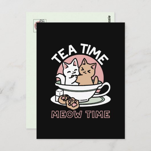 Knuffelen Katten in een kopje - Schattige theetijd Briefkaart (Voorkant / Achterkant)