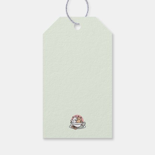 Knuffelen Katten in een kopje - Schattige theetijd Cadeaulabel (Achterkant)