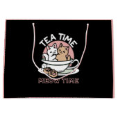 Knuffelen Katten in een kopje - Schattige theetijd Groot Cadeauzakje (Voorkant)