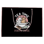 Knuffelen Katten in een kopje - Schattige theetijd Groot Cadeauzakje (Achterkant)