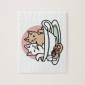 Knuffelen Katten in een kopje - Schattige theetijd Legpuzzel (Verticaal)