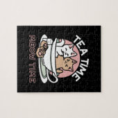 Knuffelen Katten in een kopje - Schattige theetijd Legpuzzel (Horizontaal)