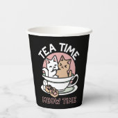 Knuffelen Katten in een kopje - Schattige theetijd Papieren Bekers (Achterkant)