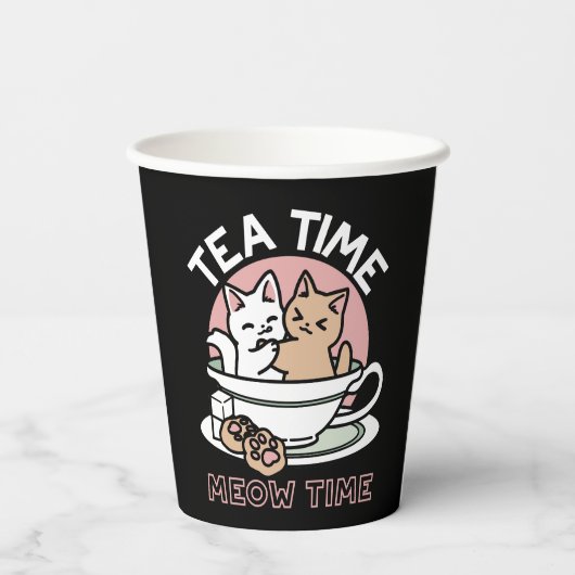 Knuffelen Katten in een kopje - Schattige theetijd Papieren Bekers (Achterkant)