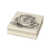 Knuffelen Katten in een kopje - Schattige theetijd Rubberstempel (Stempel)