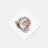 Knuffelen Katten in een kopje - Schattige theetijd Servet (Hoek)