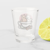 Knuffelen Katten in een kopje - Schattige theetijd Shot Glas (Achterkant)