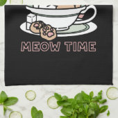 Knuffelen Katten in een kopje - Schattige theetijd Theedoek (Gevouwen)