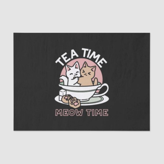 Knuffelen Katten in een kopje - Schattige theetijd Tissuepapier (Voorkant)
