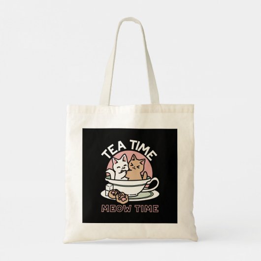 Knuffelen Katten in een kopje - Schattige theetijd Tote Bag (Achterkant)