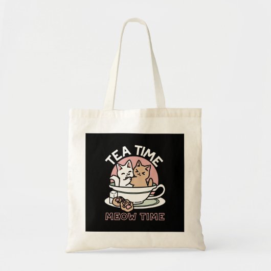 Knuffelen Katten in een kopje - Schattige theetijd Tote Bag (Voorkant)