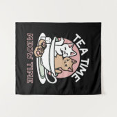 Knuffelen Katten in een kopje - Schattige theetijd Wandkleed (Voorkant (horizontaal))