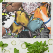 Knuffelen Katten Knuffels Grappige Keukenhanddoek (Gevouwen)