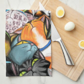 Knuffelen Katten Knuffels Grappige Keukenhanddoek (Quarter Fold)