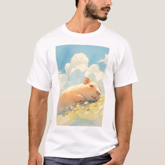 Knuffelen met capibara's in het gras t-shirt (Voorkant)