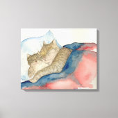 Knuffelen Moeder en baby kitten Art Canvas Afdruk (Voorkant)