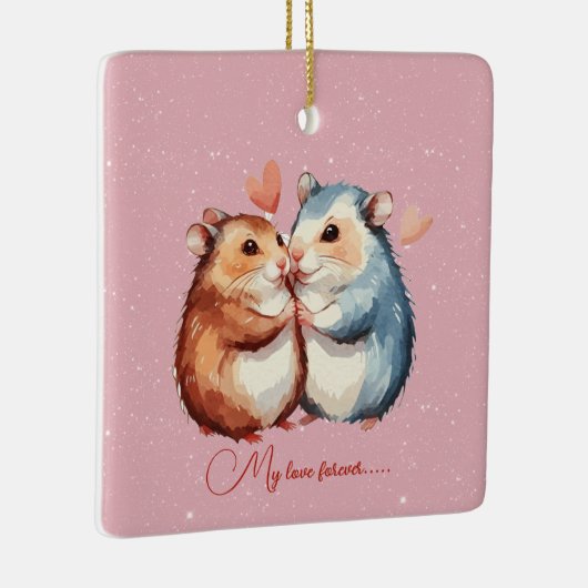 Knuffelen Muizen Paar Valentijn Keramisch Ornament (Rechts)