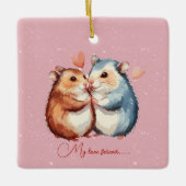 Knuffelen Muizen Paar Valentijn Keramisch Ornament (Voorkant)