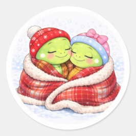 Knuffelen onder de Deken Ronde Sticker