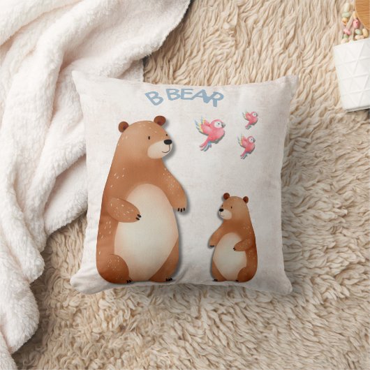 Knuffelen: Schattig Beer-thema kinderdagverblijf o Kussen (Deken)