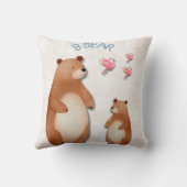 Knuffelen: Schattig Beer-thema kinderdagverblijf o Kussen (Achterkant)