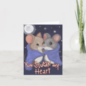Knuffelend muizenpaar op Valentijnsdag  Feestdagen Kaart (Voorkant)