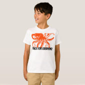 Knuffelend oranje Octopus Kids T-Shirt  (Voorkant volledig)