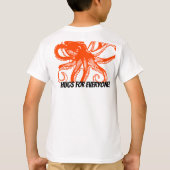 Knuffelend oranje Octopus Kids T-Shirt  (Achterkant)