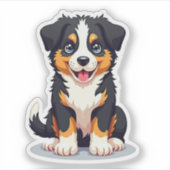 Knuffelende Australische herder, 3D-grillen, klein Sticker (Voorkant)