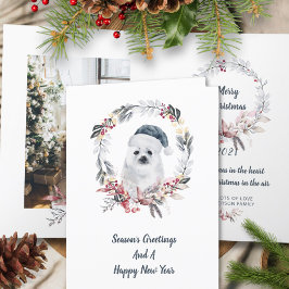 Knuffelende babyzeehond watercolor kerstfoto feestdagen kaart