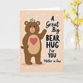 Knuffelende Beer Knuffel Moeder Kaart (Gele Bloem)