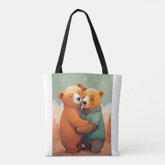 "Knuffelende Beren in Liefde - Schattigee en Gezel Tote Bag (Achterkant)