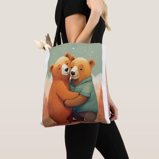 "Knuffelende Beren in Liefde - Schattigee en Gezel Tote Bag (Dichtbij)