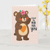 Knuffelende berenomhelzing Moederdag kaart (Gele Bloem)