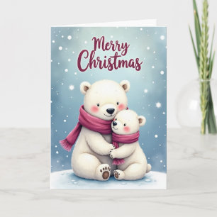 Knuffelende ijsberen kerstkaart kaart
