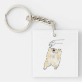 Knuffelende Kat met Uitgestrekte Poot Handgetekend Sleutelhanger (Voorkant)