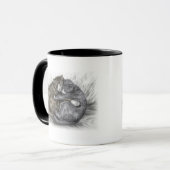 Knuffelende katten slapend mok (Voorkant links)