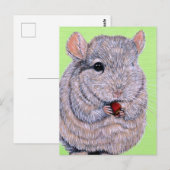 Knuffelende knagende chinchilla-schilderij briefkaart (Voorkant / Achterkant)