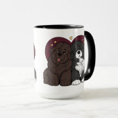 Knuffelende Newfoundlander Puppies Mok (Voorkant rechts)