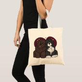 Knuffelende Newfoundlander Puppies Tote Bag (Voorkant (product))