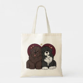 Knuffelende Newfoundlander Puppies Tote Bag (Achterkant)