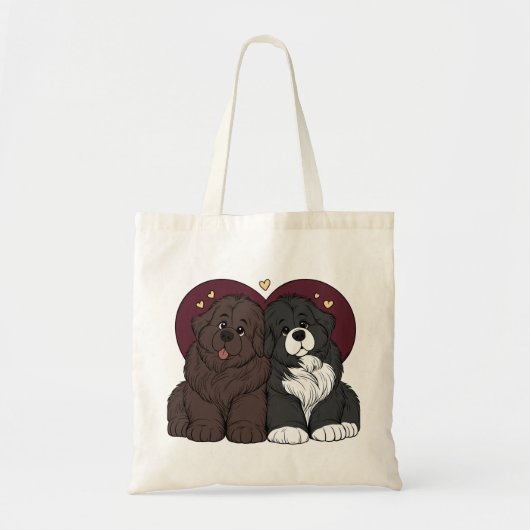 Knuffelende Newfoundlander Puppies Tote Bag (Voorkant)