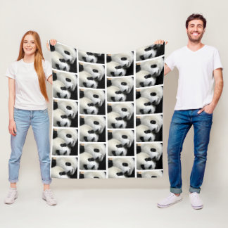 Knuffelende Panda Gezichten Patroon Fleece Deken