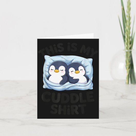 Knuffelende pinguïn knuffel cozy slaap bijpassende kaart (Voorkant)